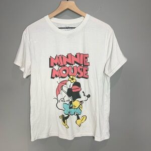 Minnie Mouse T-Shirt Disney Size XXL Retro Umbrella Minnie White